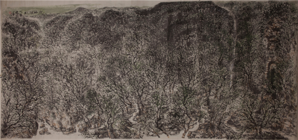 《丛林深处》黄晓凤  国画 水墨宣纸 210×95cm 2007