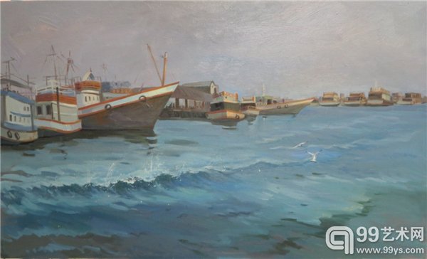 《海港》 李吉瑞 油画 100x60cm 2014