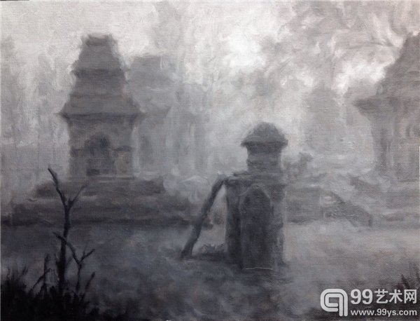 《走走停停4》斯政 纸本油画 30x40cm  2013