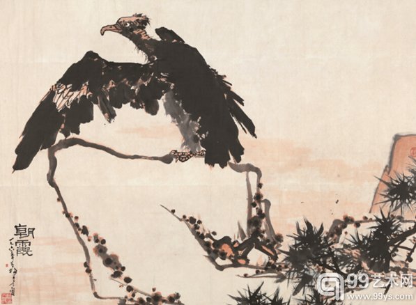 潘天寿 朝霞 横披 设色纸本 1961年作 144 × 195 cm 成交价:RMB 69,000,000
