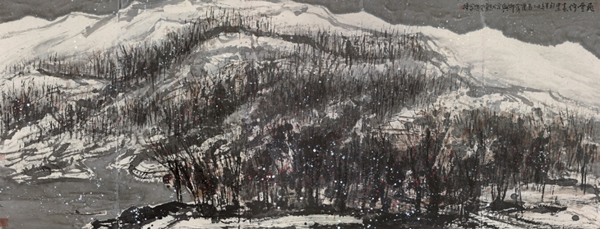 崔如琢 飞雪伴春 甲午(2014年)作 146 × 370 cm 成交价:RMB 25,300,000