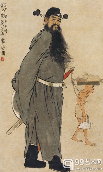 徐悲鸿 钟馗 立轴 设色纸本 戊寅(1938年)作 101 × 62 cm 成交价:RMB 12,650,000