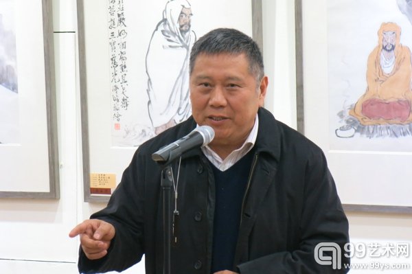 中国画学会副会长、河南省文联名誉主席、河南省美术家协会主席，本次展览参展画家马国强先生致辞