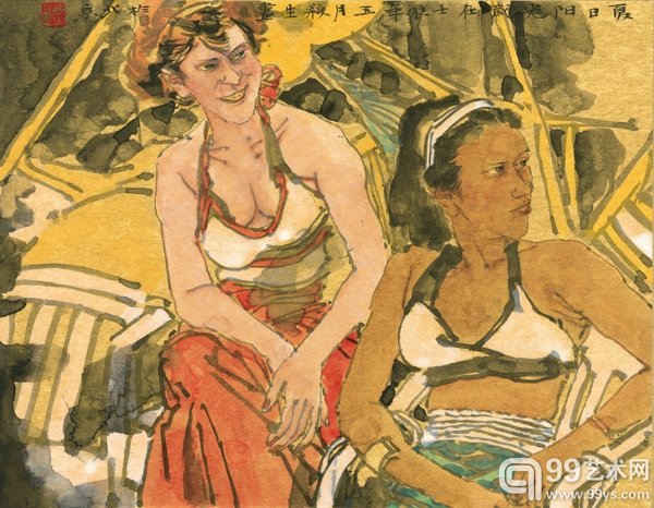 王颖生 《夏日阳光》2012年金箔纸 54x45cm