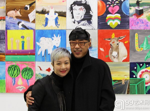 艺琅国际创始人谢蓉(左)、艺术家杨少斌(右)