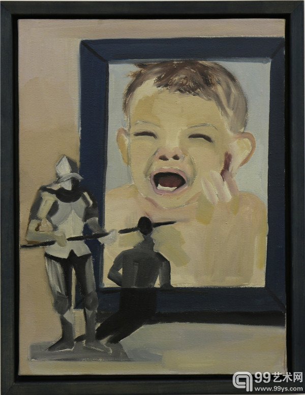 王敏《嘘，别哭！》30x40cm 2011年，布面油画
