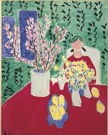 《梅花，绿色背景》 1948(Plum Blossoms，Green Background)