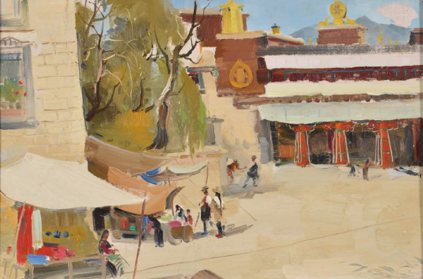 吴冠中《大昭寺》1961年  布面油画 46x61cm 估价：RMB 4,000,000-7,000,000