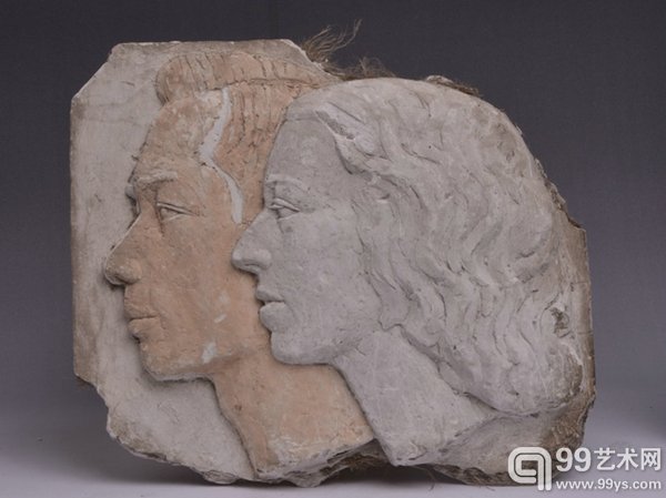 王临乙 王临乙、王合内夫妇侧面头像 1937 34×37.5×4.5 石膏浅浮雕