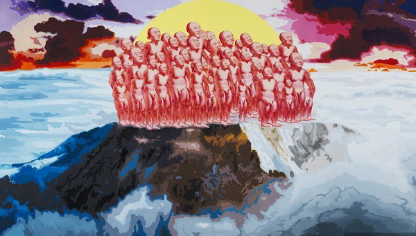 《2014-2015》方力钧 布面油画 400×700cm 2015
