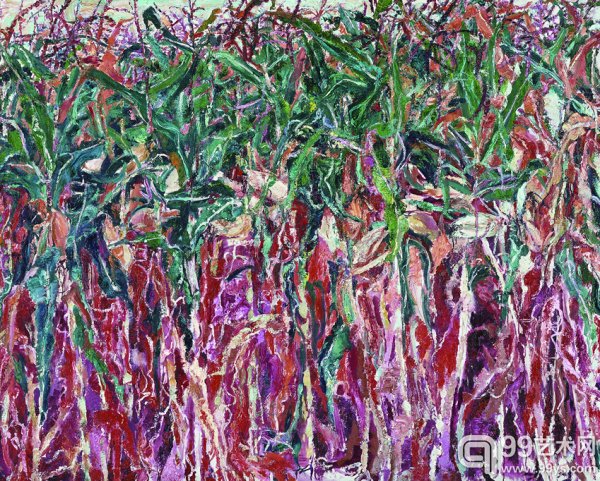 贾涤非  《秋绿》油画 200×160cm   2004