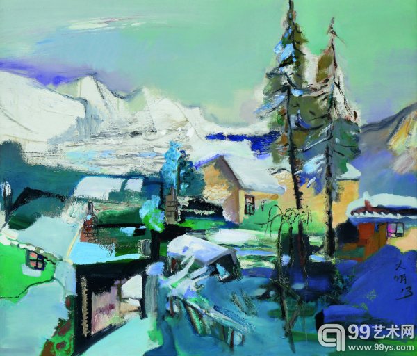 刘大明《春天的远山》油画  140×120cm  2006