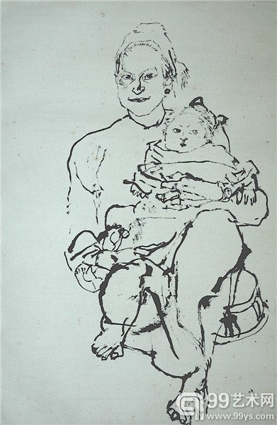 线描人物2/1987年/60x80cm