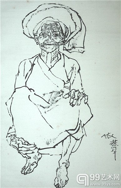 线描人物4/1987年/60x80cm
