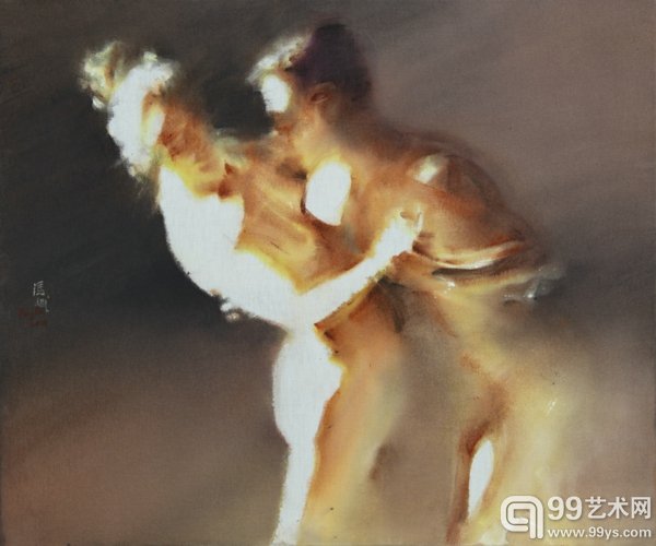 冯斌 赤裸的探戈之二  100x120cm 丙烯、亚麻布  2015