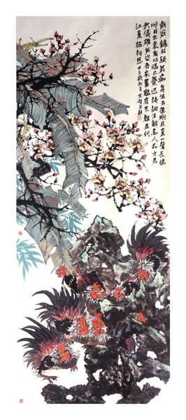 梅忠智 群雄春会图 150x395cm  纸本裱片 2014