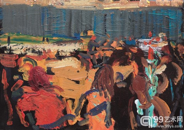 重奏 14 板上油画20 x 30 cm 2015年