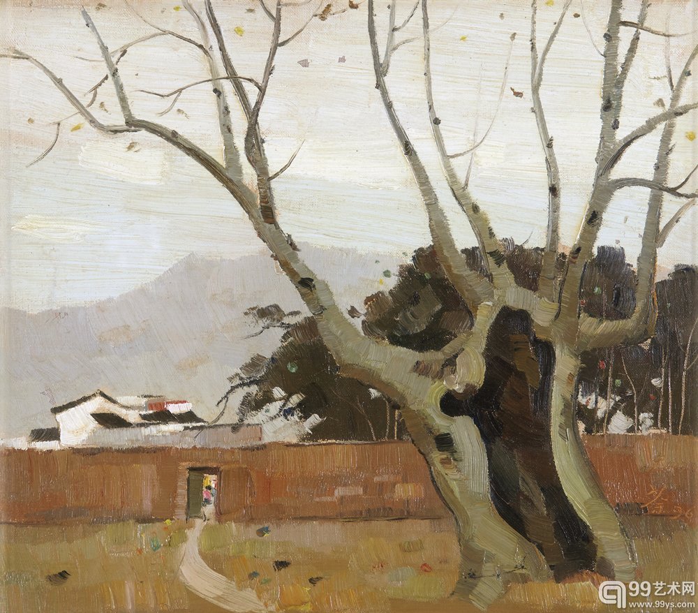 Lot885吴冠中《苏州东山民居》布面油彩 35x40cm 1996年 成交价：RMB2,300,000元