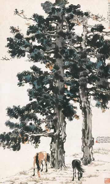 徐悲鸿 《古树双骏》 成交价：1782.5万元 