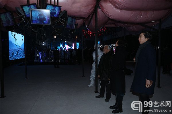 栗宪庭、向京参观展览
