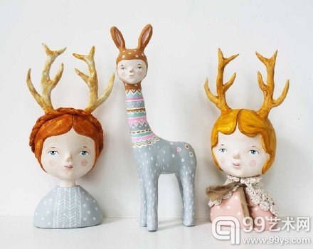 设计师Sweetbestiary的萌系Q版玩偶陶艺设计作品