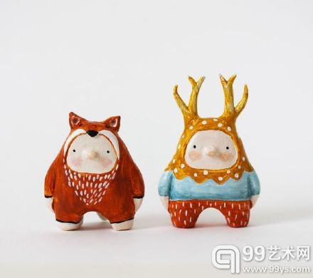 设计师Sweetbestiary的萌系Q版玩偶陶艺设计作品
