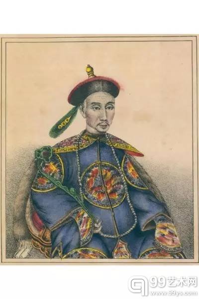 道光皇帝,根据关乔昌先生的一幅水彩肖像画绘制,取自拉葛兰先生的收藏。