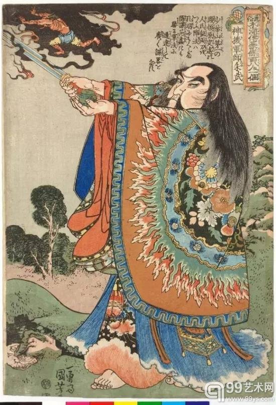 子正君后来想，原来日本画家在画中国英雄人物的时候是按照日本人的形像画的，所以这一百单八将看起来有点太不像了。不知道中国画家在画天皇或者其他什么幕府将军的时候是不是也是画得像中国人的形像？