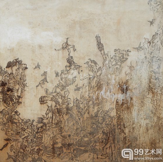 蔡东,风景(画布、丙烯),200X200cm,2015