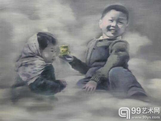 李路明,《幼稚园:拖拉机 》2010 150x185cm 布上油彩