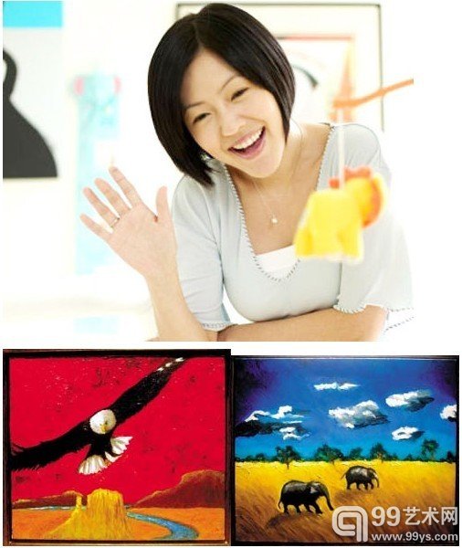 小S的画也很不错，色差明丽、鲜艳动人。