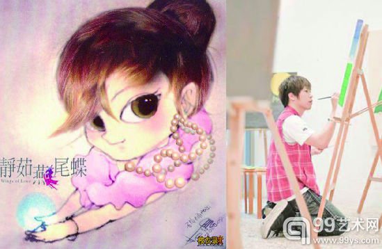 阿信画的梁静茹很可爱、很靓丽。阿信跪在地上画画的样子有没有让你心动？