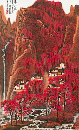 李可染1964年创作 《万山红遍》 75.5×45.5 cm