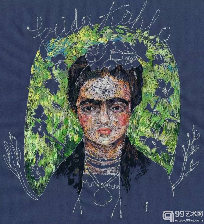 铅笔画般的手工刺绣