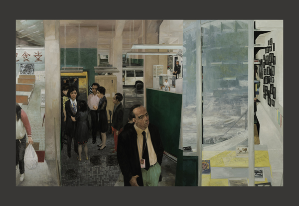 杨东龙（1956年生）《黄竹坑-工厦和一幅肖像》2015年作油画画布，200x320公分