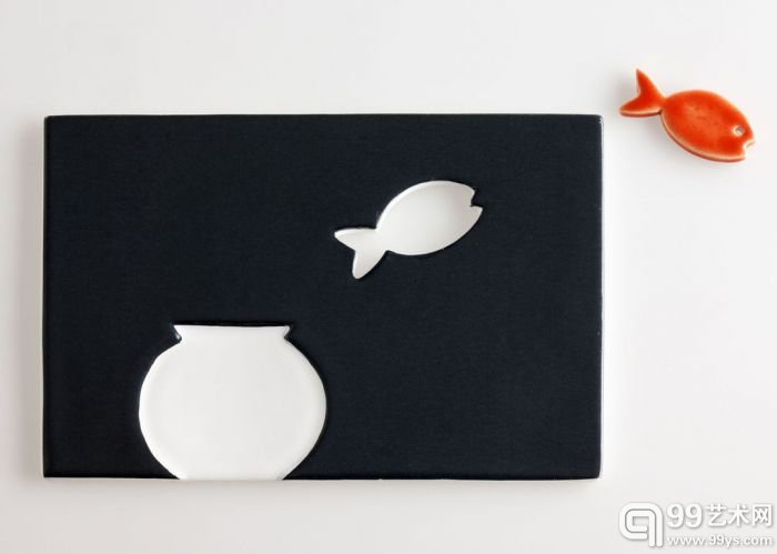 decorative Le Cartoline tiles by Alessandra Baldereschi 