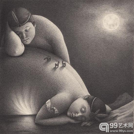 David Álvarez的插画：穿华服的鸟儿