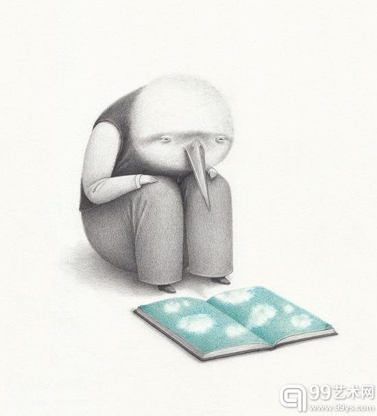 David Álvarez的插画：穿华服的鸟儿