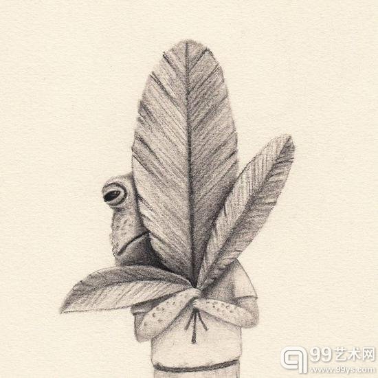 David Álvarez的插画：穿华服的鸟儿