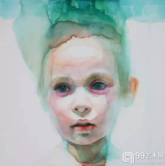 患听力缺失症艺术家的水彩画