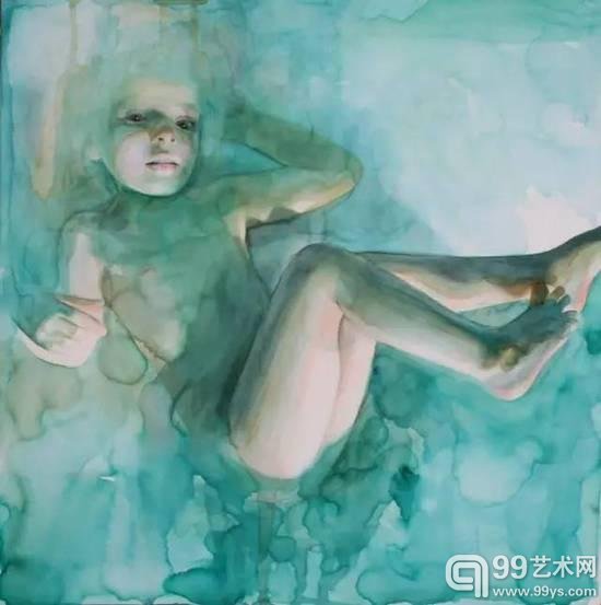 患听力缺失症艺术家的水彩画