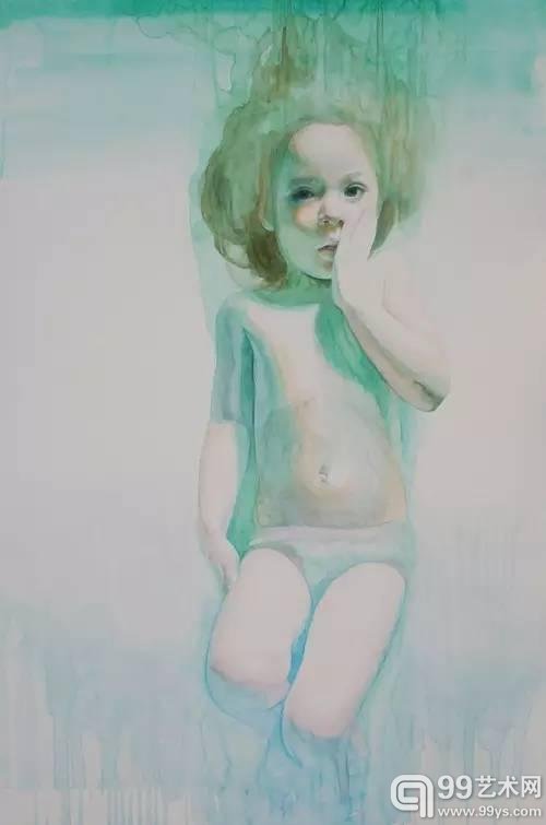 患听力缺失症艺术家的水彩画