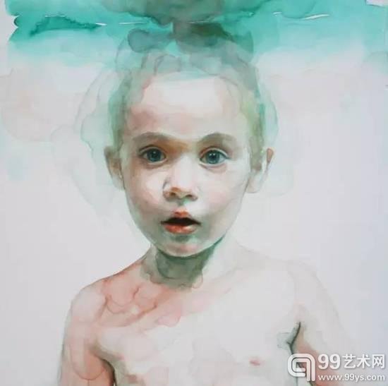 患听力缺失症艺术家的水彩画