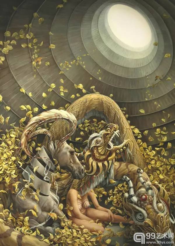 美国画家 Hannah Yata 作品另类怪异,融合了人、动物及自然,寓意丰富。