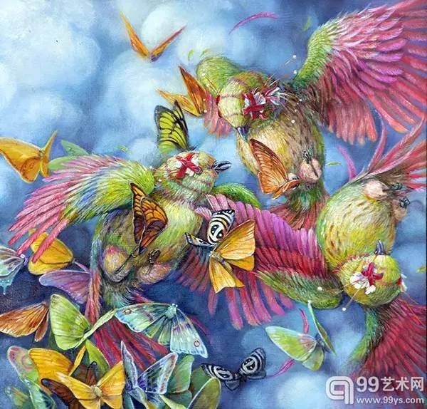 美国画家 Hannah Yata 作品另类怪异,融合了人、动物及自然,寓意丰富。