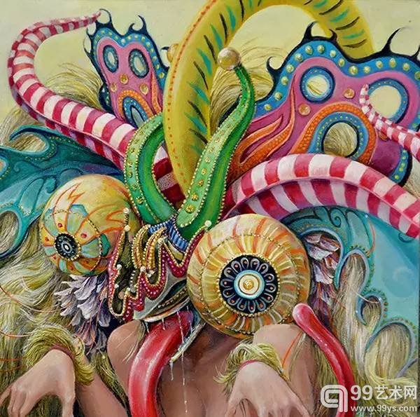 美国画家 Hannah Yata 作品另类怪异,融合了人、动物及自然,寓意丰富。