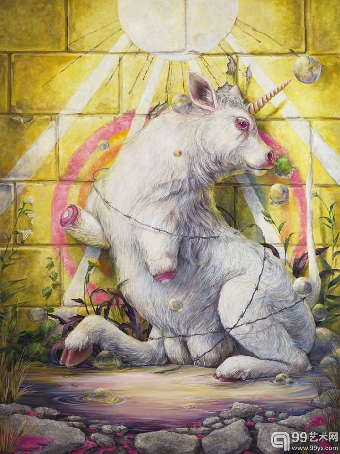 美国画家 Hannah Yata 作品另类怪异,融合了人、动物及自然,寓意丰富。