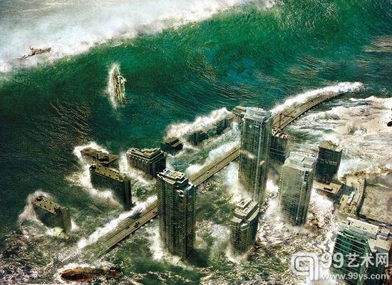 麦吉的作品几乎描述了世界将被终结的每种可能，包括《圣经》中描写的大洪水。（网页截图）