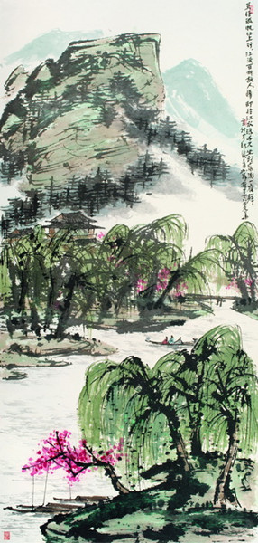 莫怪孤帆江上行 2011年 250×120cm