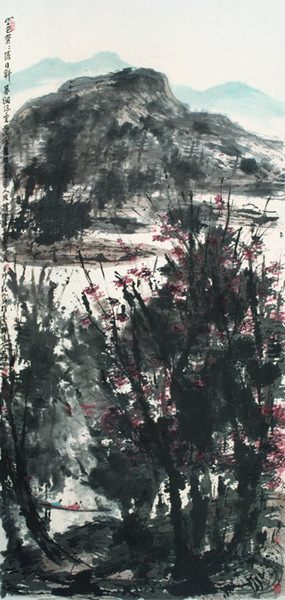 山色苍苍落日斜 2011年 250×120cm_